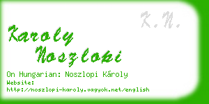 karoly noszlopi business card