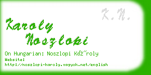 karoly noszlopi business card